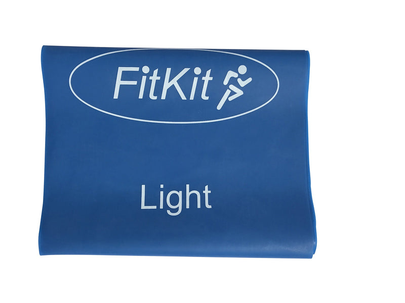 [Australia] - FitKit Resistance Exercise Band - 1.5M - 4 Resistance Options – Pilates, Yoga, Rehab, Stretching, Strength Training Blue 
