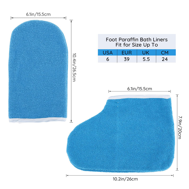 [Australia] - Paraffin Wax Gloves & Booties, Segbeauty Paraffin Heated SPA Mittens Foot Liners, Gloves & Socks for Hot Wax Hand Therapy Thermal Treatment Home DIY SPA Therabath Wax Warmer Paraffin Wax Machine Blue Thin 