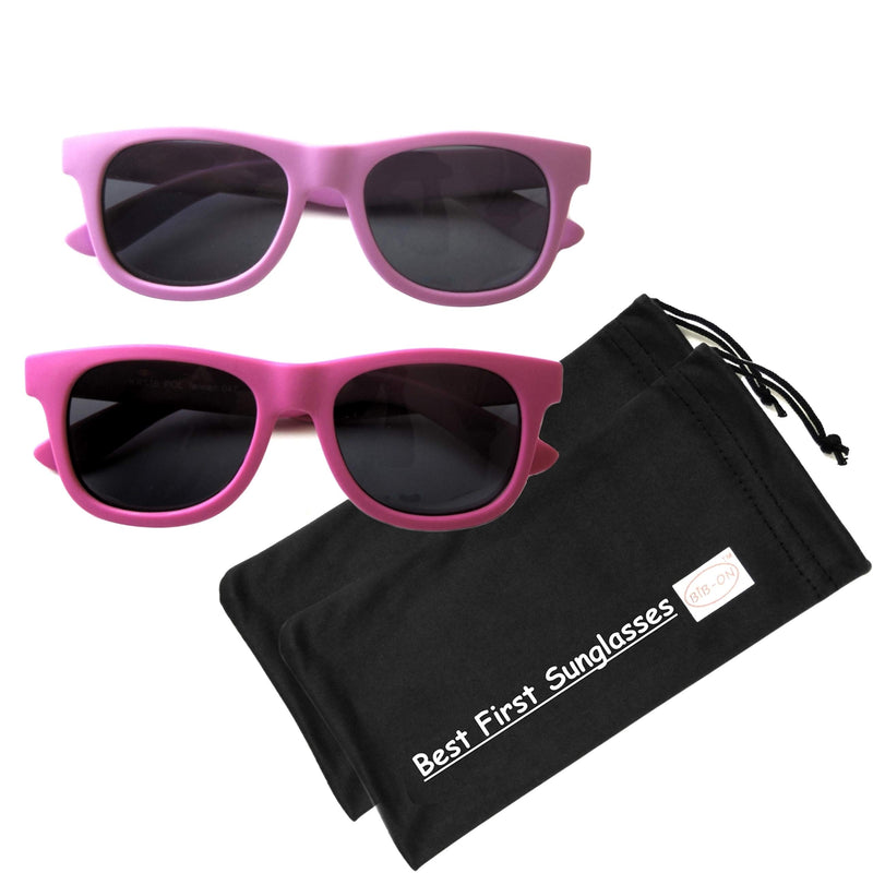 [Australia] - Vintage 2 Pack- Baby, Toddler's First Sunglasses for Ages 1-2 Years Hot Pink and Fuchsia 