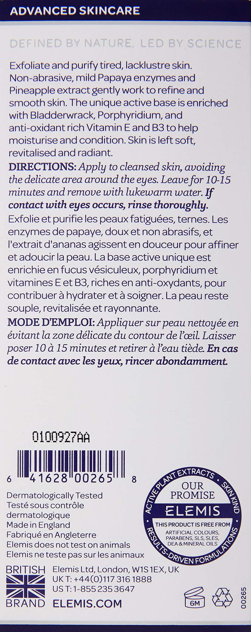 [Australia] - Elemis Papaya Enzyme Peel, Gentle Face Exfoliator Infused with Natural Fruit Enzymes, Non-Abrasive Cream Exfoliator to Smooth and Revitalise, Facial Exfoliator to Clarify Tired Skin, 50 ml 