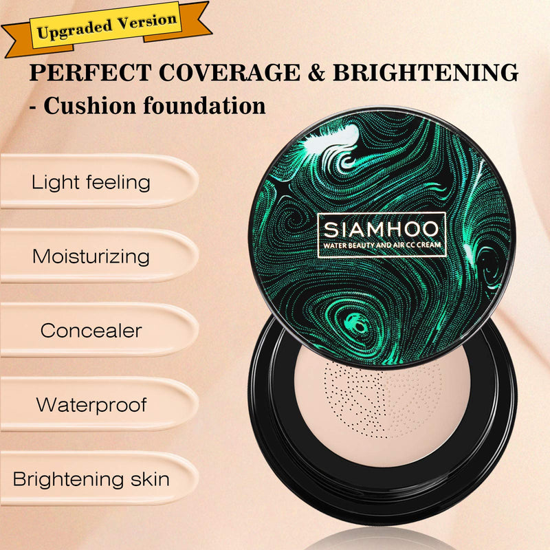 [Australia] - SIAMHOO Air Cushion CC Cream Mushroom Head,BB Cream,Foundation Makeup Moisturizing Foundation Brightening Fitting Base,Concealer Lasting（Ivory） Ivory 