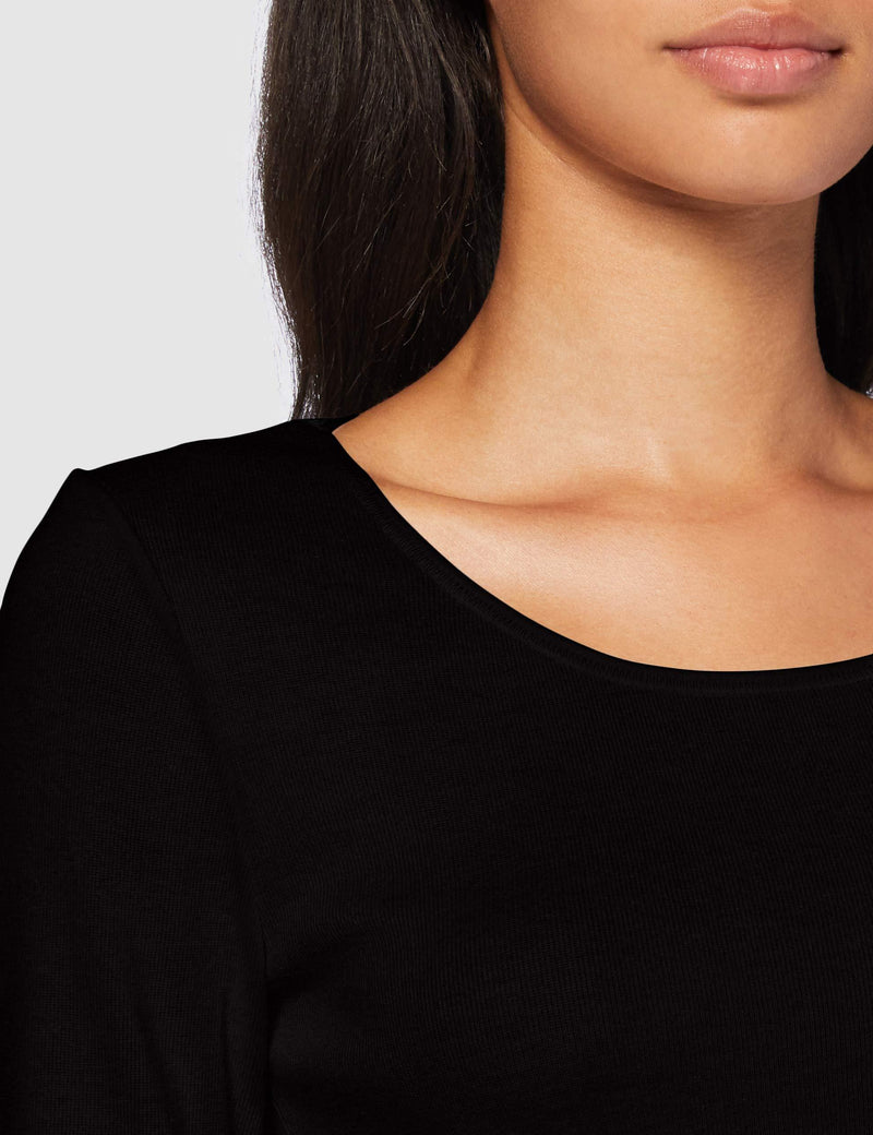 [Australia] - Damart Women's T-Shirt Manches Longues Fine Cote XL Noir 