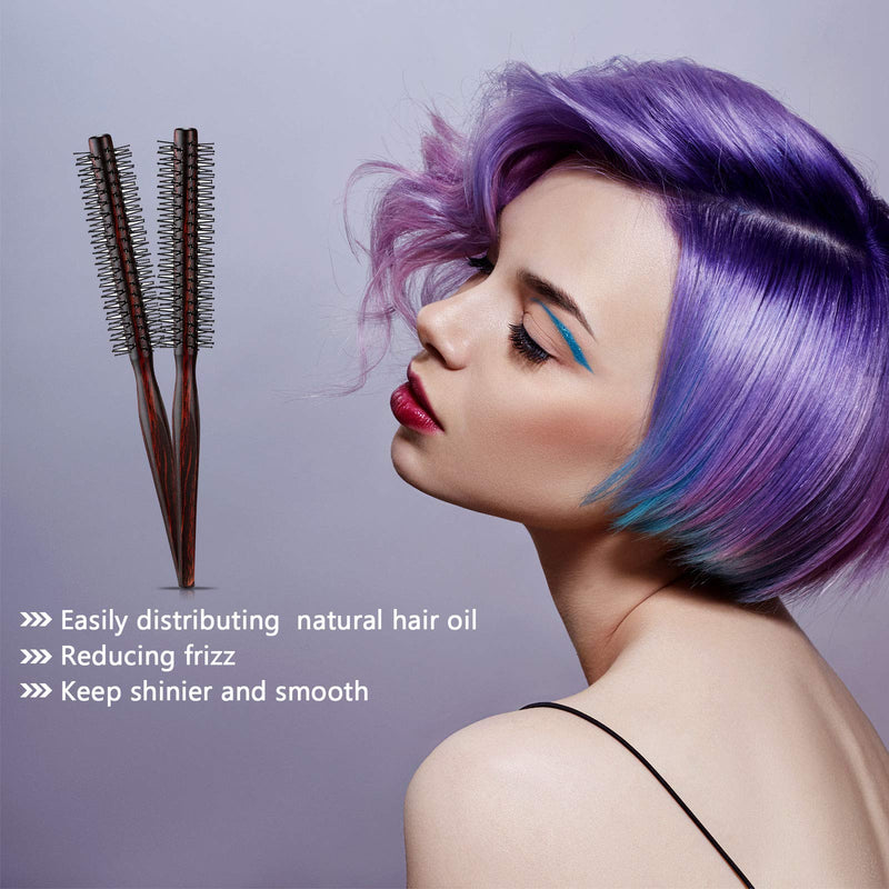 [Australia] - 3 Pieces Small Round Brush for Short Hair, 1 Inch Styling Hair Brush for Pixie Hair, Quiff Roller Nylon Bristle for Bangs, Thin Hair, Fine hair, Curling 