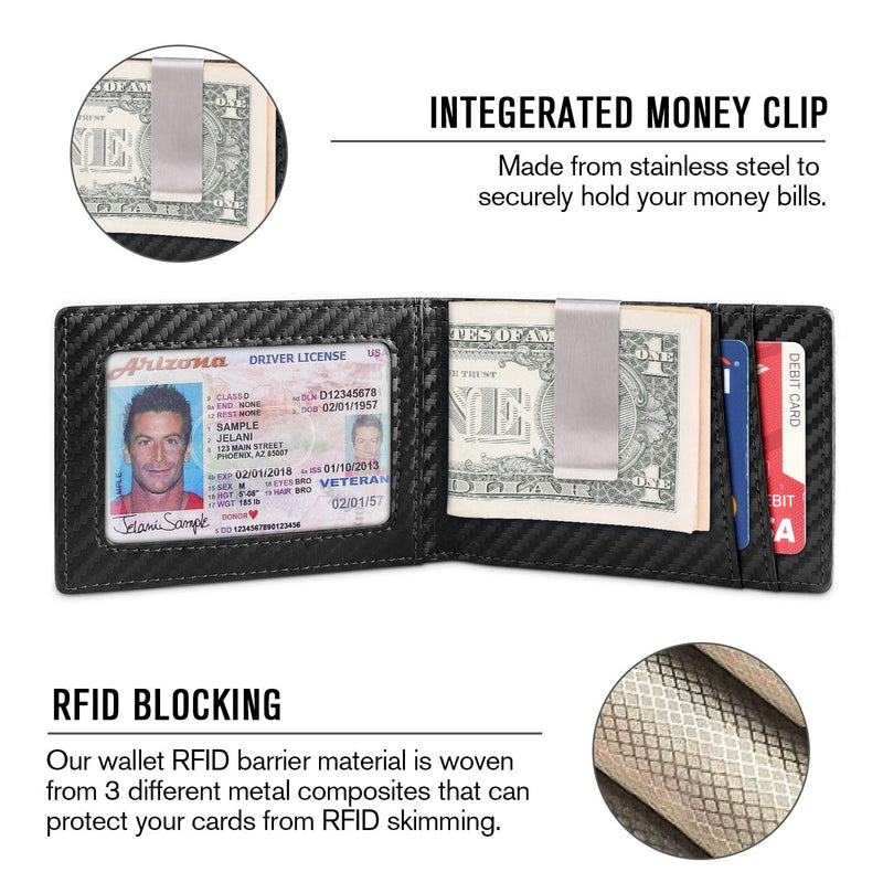 [Australia] - Zitahli Money Clip Slim Wallet-Minimalist Bifold Front Pocket Wallet for Men,Card Holder Effective RFID Blocking Black Microfiber leather 