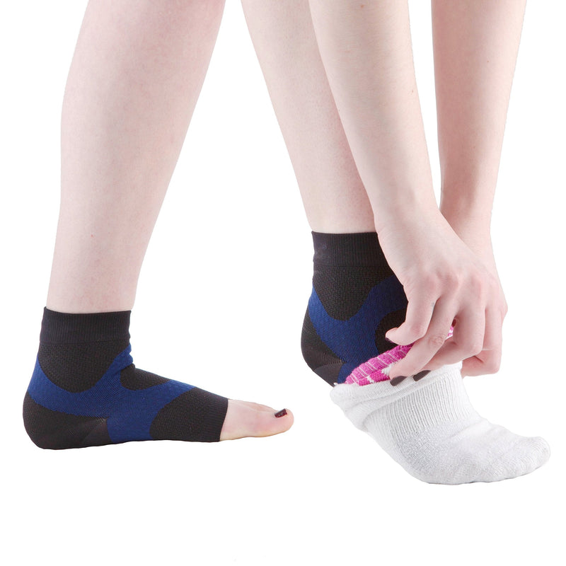 [Australia] - Wanderlust Plantar Fasciitis Sleeves - Open Toe Compression Socks With KT Tape Medium 