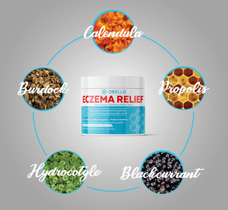 [Australia] - Orellis Natural Eczema Relief Cream with Calendula and Propolis. for Body & Face. Natural Cream for Eczema Relief & Dermatitis. Provides Itch Relief and Reduces Flare ups Caused by Eczema. 