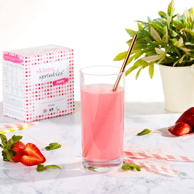 [Australia] - Skinny Sprinkles, 30 Servings - Weight Management Drink with Glucomannan - Vegan, Vegetarian Society Approved - Made in The UK - Strawberry 