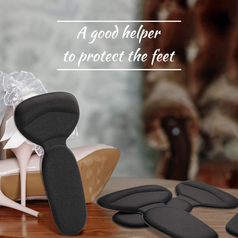 [Australia] - 2 Pairs Heel Shoe Grip Heel Cushion Pads Liner Self Heel Inserts Self-Adhesive Shoe Insoles Foot Care Protector Sticky Heel Cushion Inserts for Women Men (Black) Black 