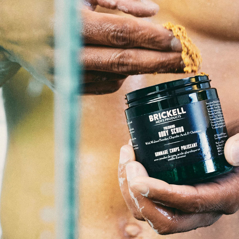 [Australia] - Brickell Men's Polishing Body Scrub for Men, Natural and Organic Body Exfoliator to Remove Dirt, Prevent Blemishes, and Brighten Skin (236 ml) 236 ml (Pack of 1) 