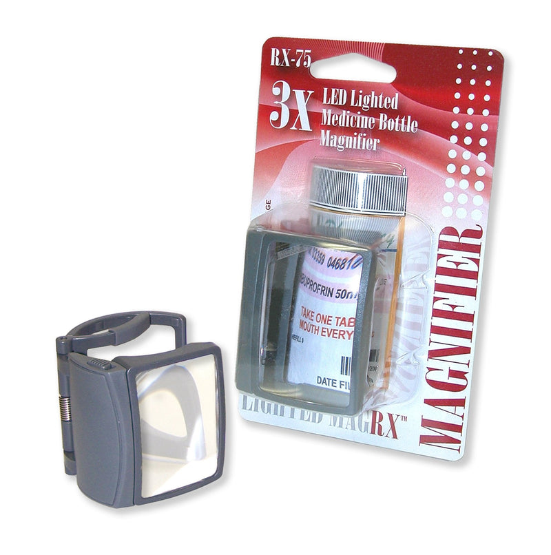 [Australia] - Carson® LED Lighted MagRX 3x Clip-On Medicine Bottle Magnifier (RX-75) , White 