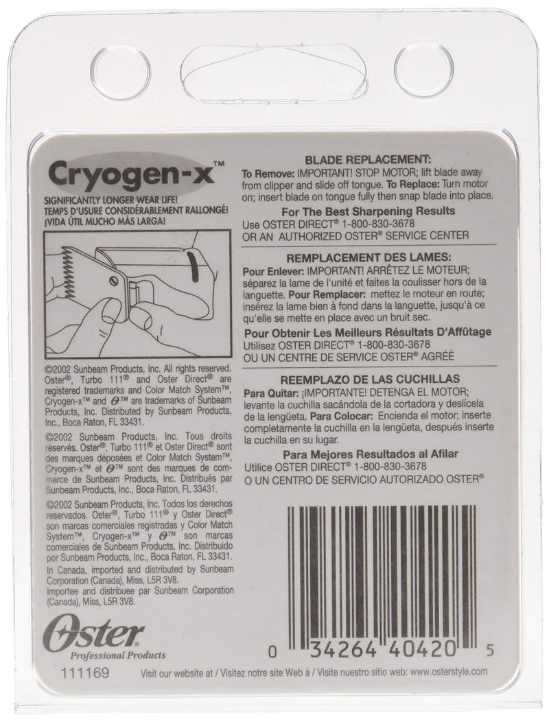 [Australia] - OSTER Cryogen-X Blade Set for Turbo 111 Clipper Size 00000 (1/125 inch/0.2mm) (Model: 76911-006) 