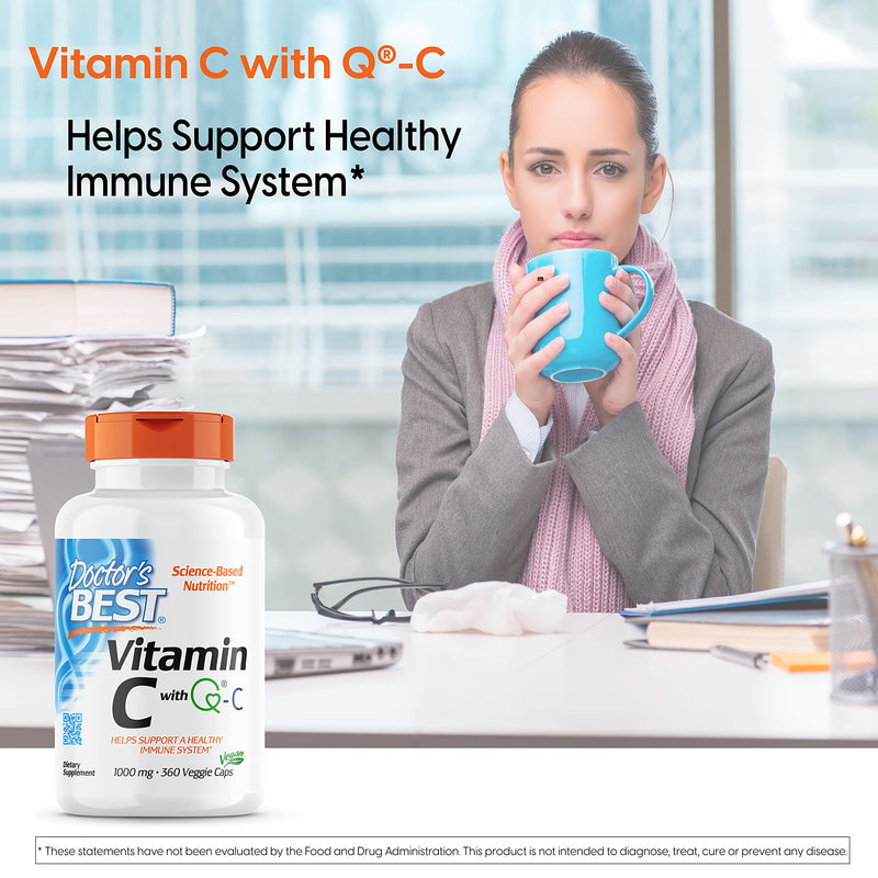 [Australia] - Doctor's Best Vitamin C with Quali-C 1000 mg, Healthy Immune System, 360 Count (Pack of 1) 360 Count (Pack of 1) 