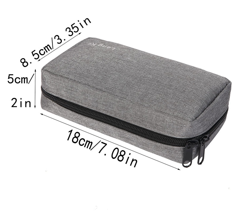 [Australia] - Insulin Cooling Case Pack,Travel Medicine Organizer,Portable Diabetic Supplies Cooler Handy Bag Pouch with 2 Ice Gel Pack (Grey) Grey 