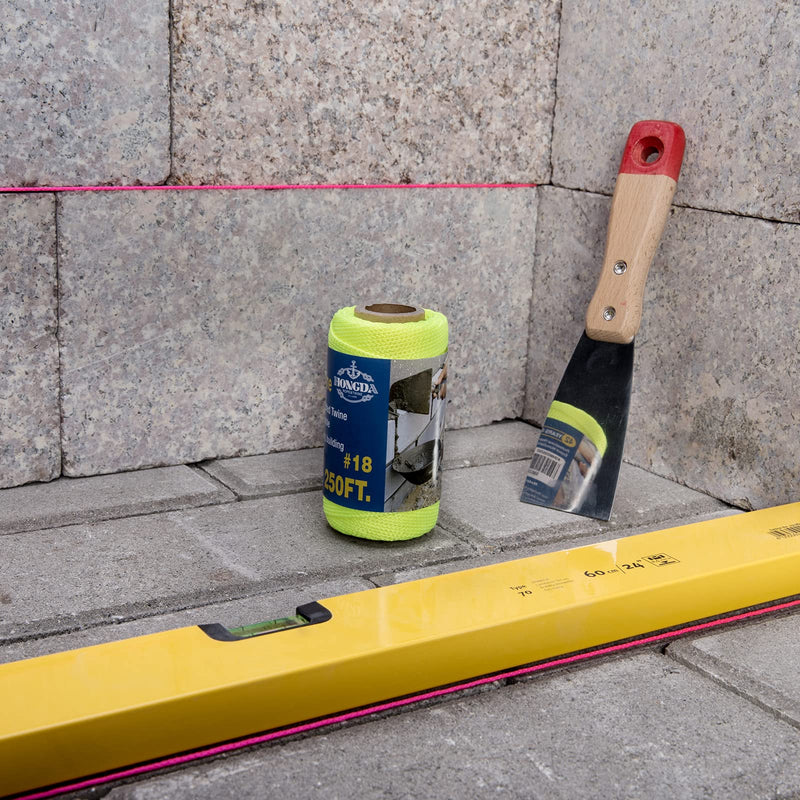 [Australia] - HONGDA Nylon Twine, 250 Feet #18 Braided Nylon Mason line String Perfect for Masonry Jobs and for The Layout of General Construction, Gardening, DIY Project, Orange 250FT Fluorescent Orange 