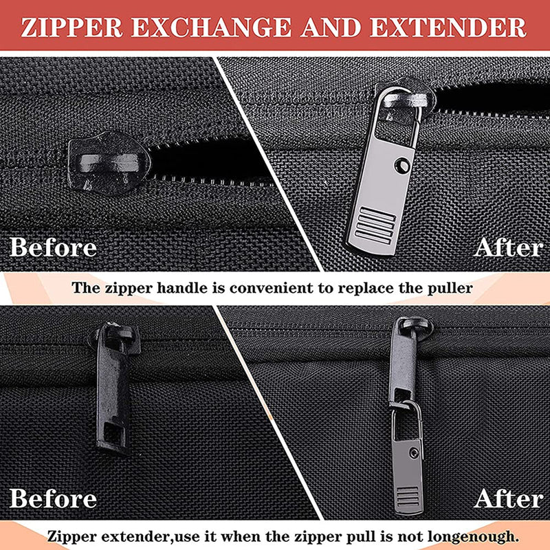 [Australia] - 12 Pieces Spring-Loaded Zipper Pull Replacement Zipper Pull Tabs Replacement Zip Fixer for Boots/Luggage/Suitcase/Handbags/Backpacks More 