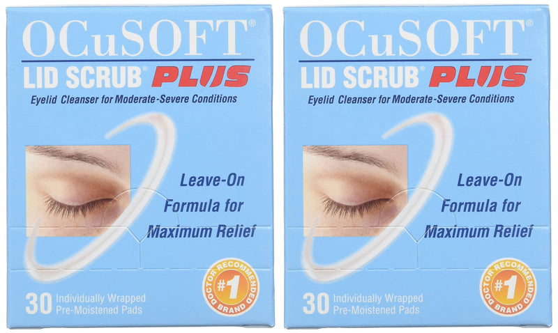 [Australia] - OCuSOFT Lid Scrub Plus, Pre-Moistened Pads, Individually Wrapped, 30 Count (Pack of 2) 