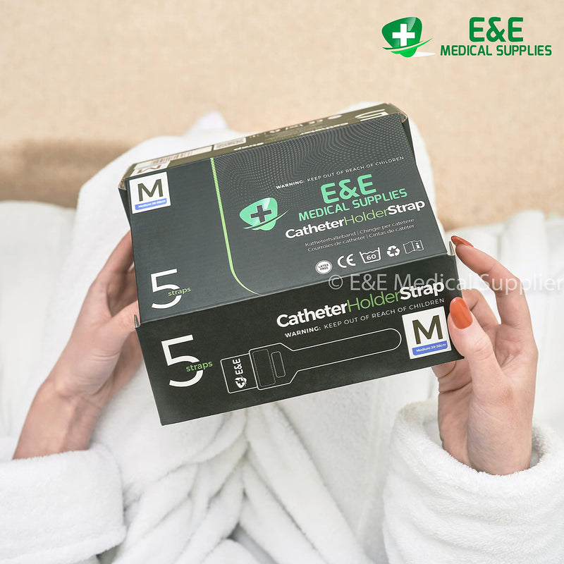 [Australia] - E&E Medical Supplies Urinary Catheter Leg Holder Strap, Catheter Leg Strap, Anti Slip Tape, Perfect Urinary Catheter Strap (Medium 5pcs Pack) Medium 5pcs Pack 
