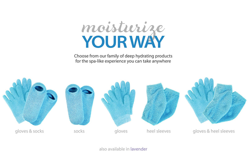 [Australia] - NatraCure Moisturizing Gel Socks - (Helps Dry Feet, Cracked Heels, Dry Heels, Rough Calluses, Cuticles, Dead Skin, Use with your Favorite Lotions, Creams or Spa Pedicure) - Color: Aqua 