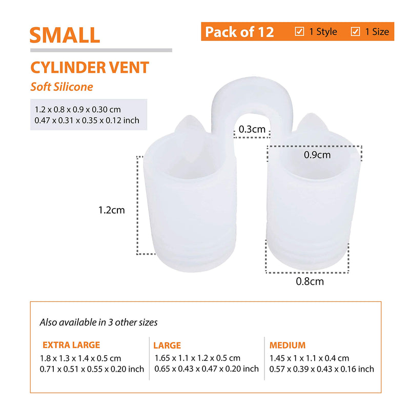 [Australia] - Nose Vent Sinus Relief Dilator (Pack of 12 Small Size) Soft Silicone Vents - A Simple Solution for Nasal Snorers - Reusable Snoring Device to Enjoy a Peaceful Night's Sleep by Mobi Lock 