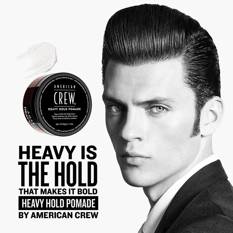 [Australia] - American Crew Heavy Hold Pomade with High Hold & Shine for Smooth & Sculpted Styles (85g) Water-based Formula, Hair Styling for Men 