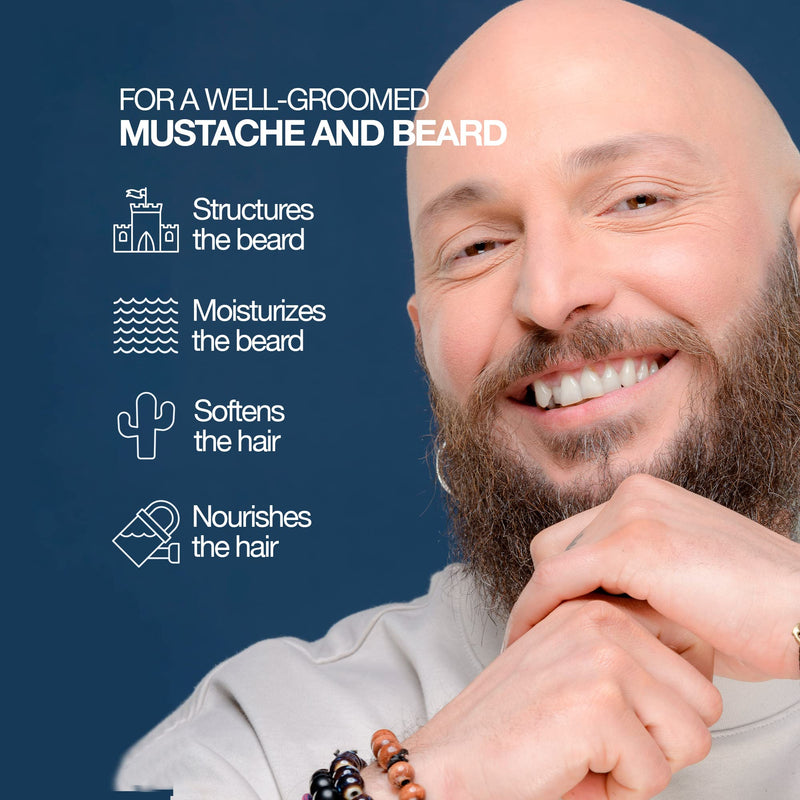 [Australia] - Beard Balm for Men 60ml Sapiens Barber Shop - Organic Certified by Ecocert - Beard and Moustache Wax with Shea Butter and Castor Oil - Moisturising and Structuring Beard Care Balm - Made in France 