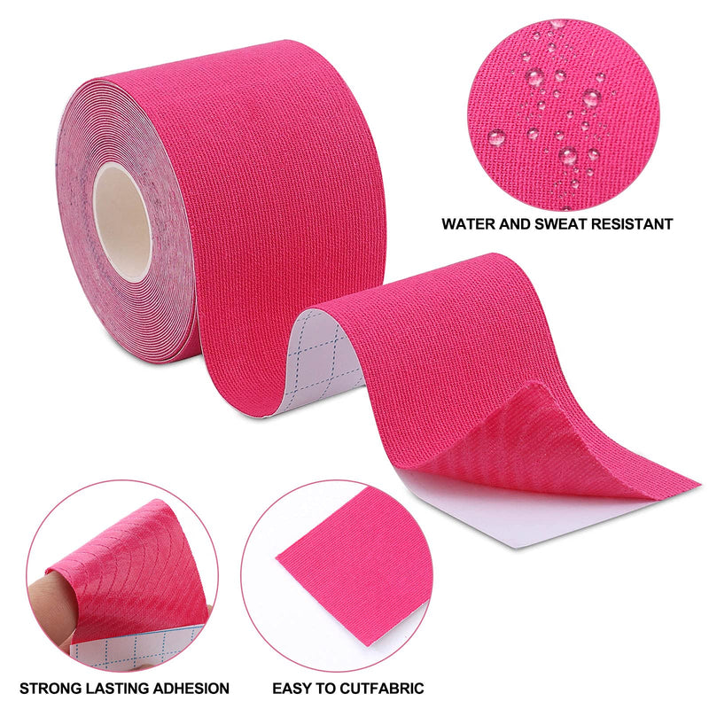 [Australia] - Kinesiology Tape (1 Uncut Roll) Kinetic Tape 16.4 ft Waterproof Athletic Sports Tape Physio Tape for Knees, Shoulder, Ankles, Elbow, Pain Relief,Joint Support (Pink) (1 Roll) Pink 