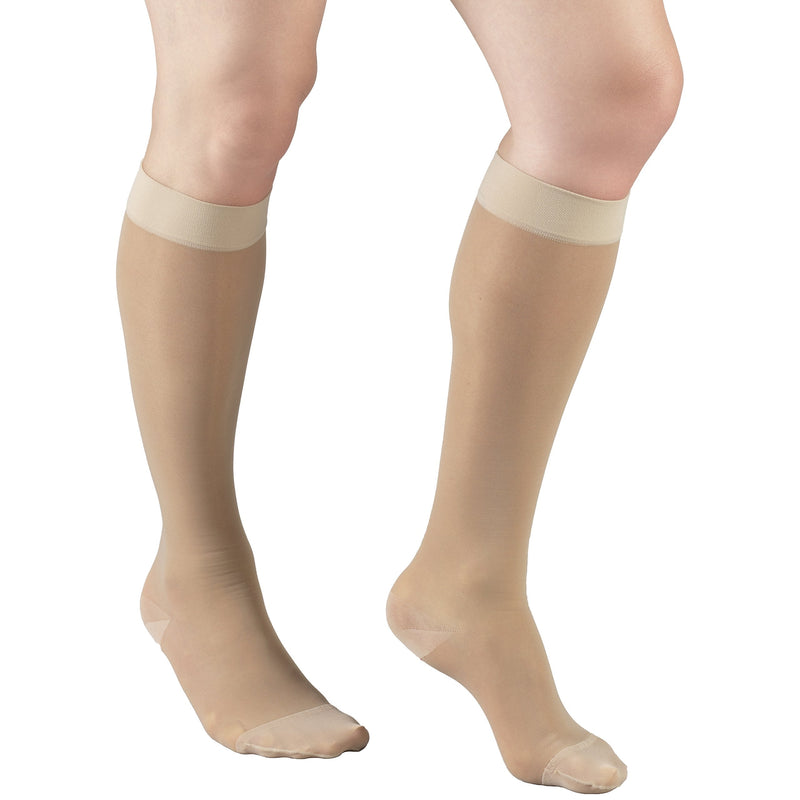 [Australia] - Truform Sheer Compression Stockings, 15-20 mmHg, Women's Knee High Length Medium (1 Pair) Nude 