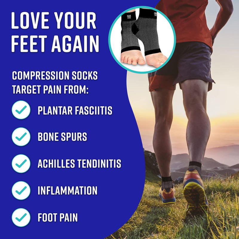 [Australia] - Bitly Plantar Fasciitis for Women & Men Socks Foot & Ankle Compression Sleeve, Nude, M Medium Beige 1 