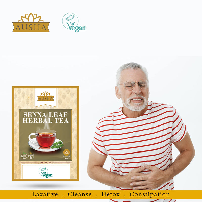[Australia] - Organic Senna Leaf Tea AUSHA - 40 Tea Bags | Constipation Relief,Natural Laxative | Detox,Cleanse | Certified Organic , Heavy Metals Tested 