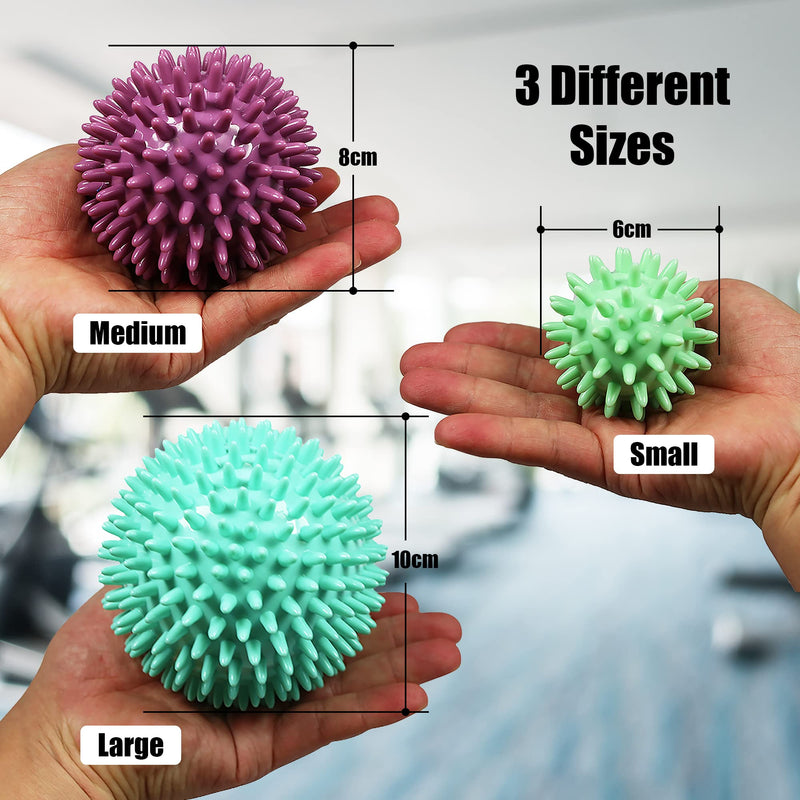[Australia] - Spiky Massage Ball - Pack of 3 by ResultSport - 6cm, 8cm, 10cm - Plantar Fasciitis Recovery, Trigger Point Massage - Myofasical Relief, Exercise Stress Ball, Physio Pilates 