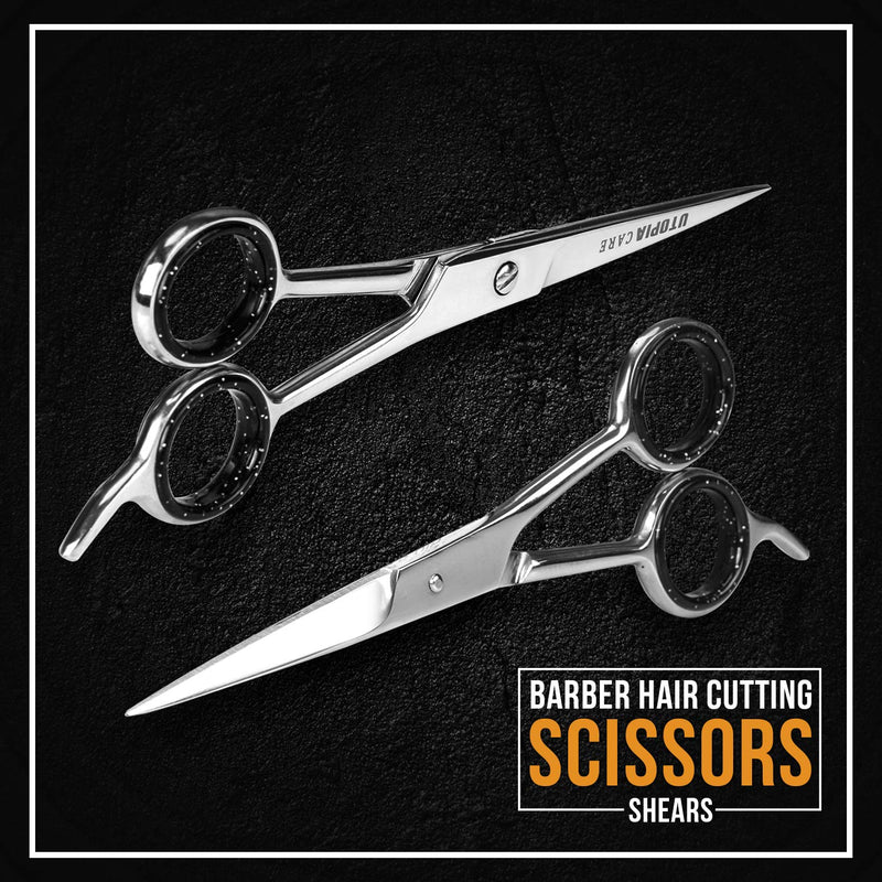 [Australia] - Professional Barber Hair Cutting Scissors/Shears (Silver) Silver 