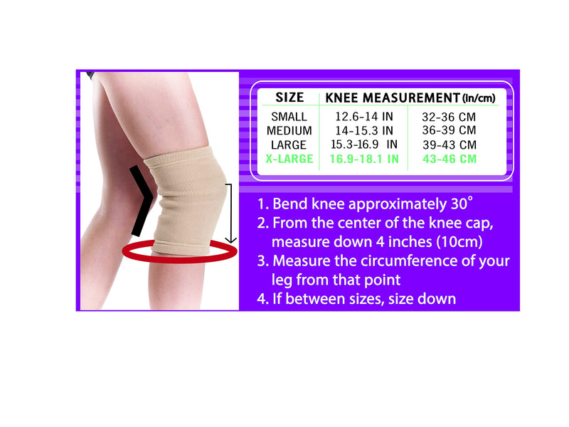 [Australia] - Daiwa Felicity Knee Compression Sleeve for Pain Provides Uniform Support to The Entire Knee – Magnetic Brace for Arthritis, Joint Pain, and Injury Recovery Fits Men and Women, Beige Medium (Pack of 1) 