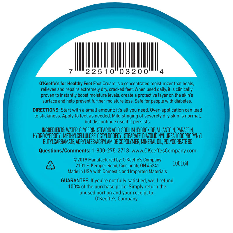 [Australia] - O'Keeffe's Healthy Feet Foot Cream, 3.2 ounce Jar 1 - Pack 