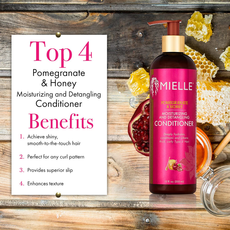 [Australia] - Mielle Organics Pomegranate & Honey Moisturizing and Detangling Conditioner for Type 4 Hair, 12 Ounces 