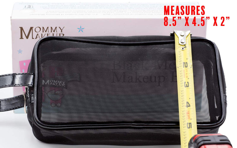 [Australia] - Black Mesh Makeup Bag, Cosmetic Bag, Toiletry Bag, Travel-friendly, Series 2 by Mommy Makeup. Measures 8.5 in x 4.5 in x 2 in. 