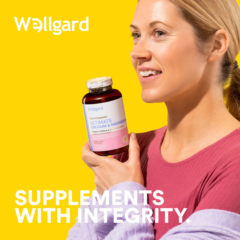 [Australia] - Vegan Calcium Magnesium Zinc and Vitamin D Capsules by Wellgard - Calcium Supplement, Calcium Tablets with Phosphorus, Manganese, Selenium, Copper, Made in UK 