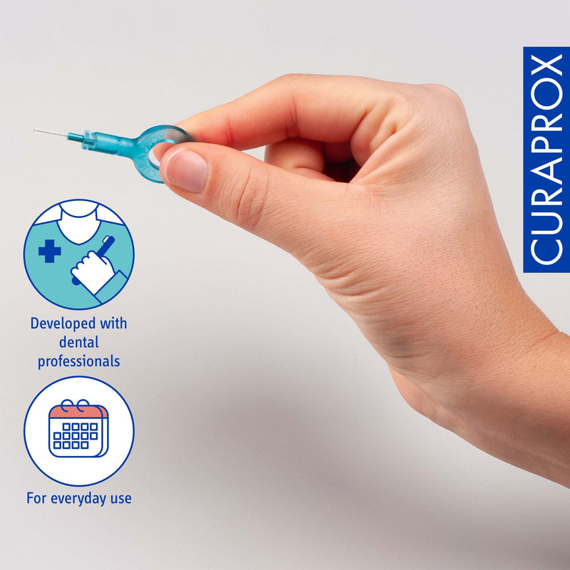 [Australia] - Curaprox CPS 06 Prime Start Interdental Brush Kit, Turquoise - 5 x 0.6mm - 2.2mm Interdental Brushes + 2 Interdental Toothbrush Holders 