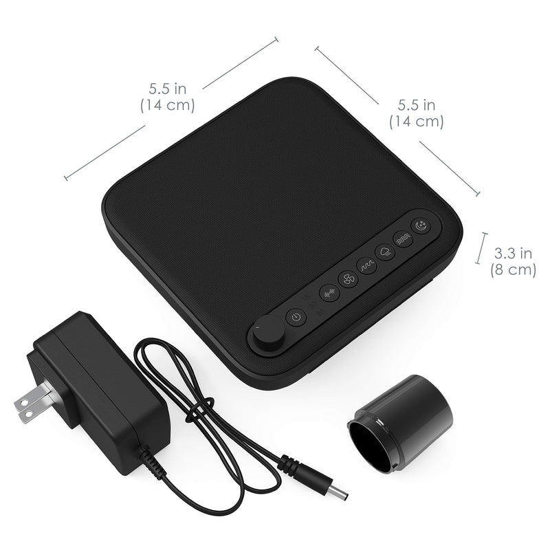 [Australia] - Pure Enrichment® WAVE™ Premium Sleep Therapy Sound Machine with USB Charger - Seamless Looping with 6 Soothing All-Natural Sounds, & Auto-Off Timer - Easily Portable for Travel (Black) Patented Design Black 