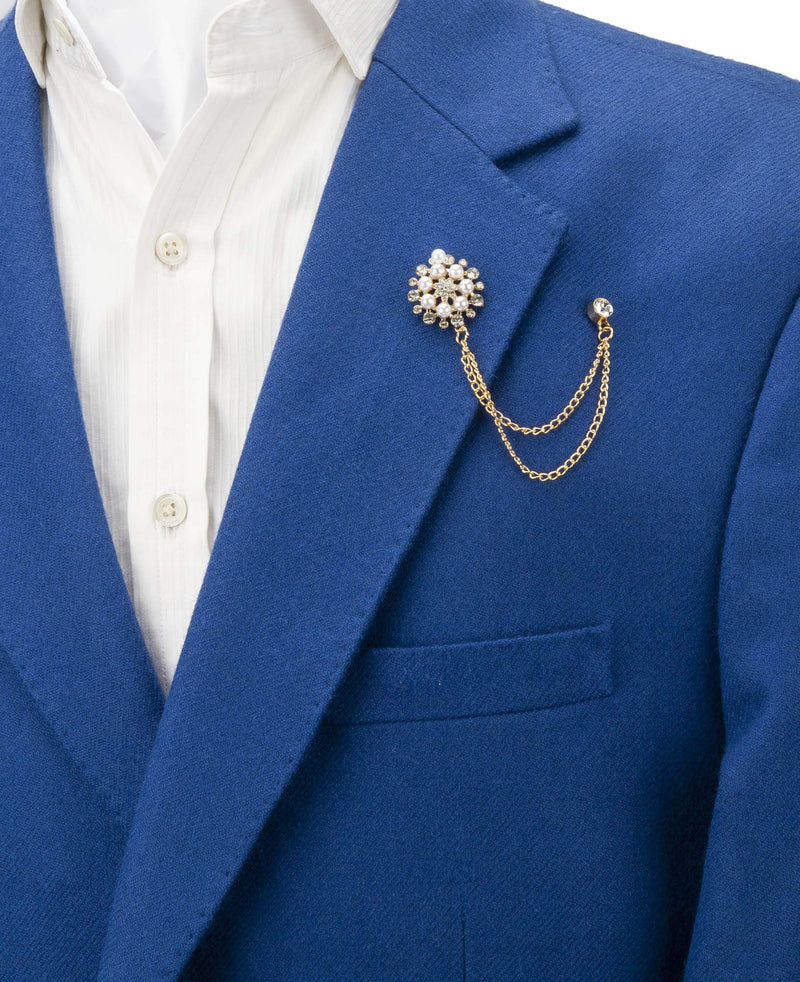 [Australia] - Knighthood Pearl Star Swarovski Sunshine Lapel Pin Badge Coat Suit Wedding Gift Party Shirt Collar Accessories Brooch for Men 