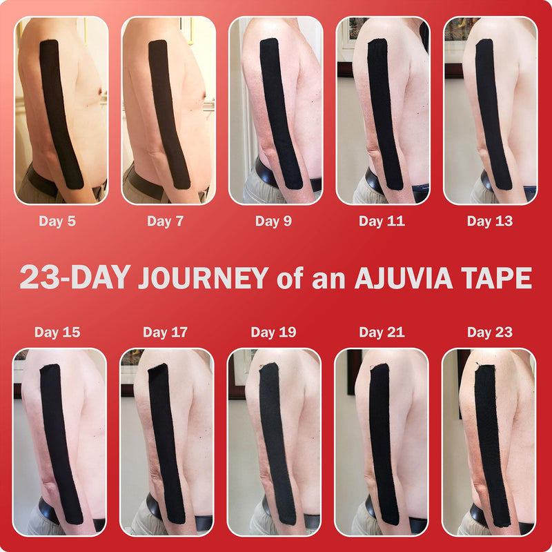 [Australia] - AJUVIA Kinesiology Tape - Lasts UP to 14 Days (22 Strips Precut, 2" x 10") Latex Free - Waterproof Athletic Tape - Elastic Sports Tape (Beige) Beige 