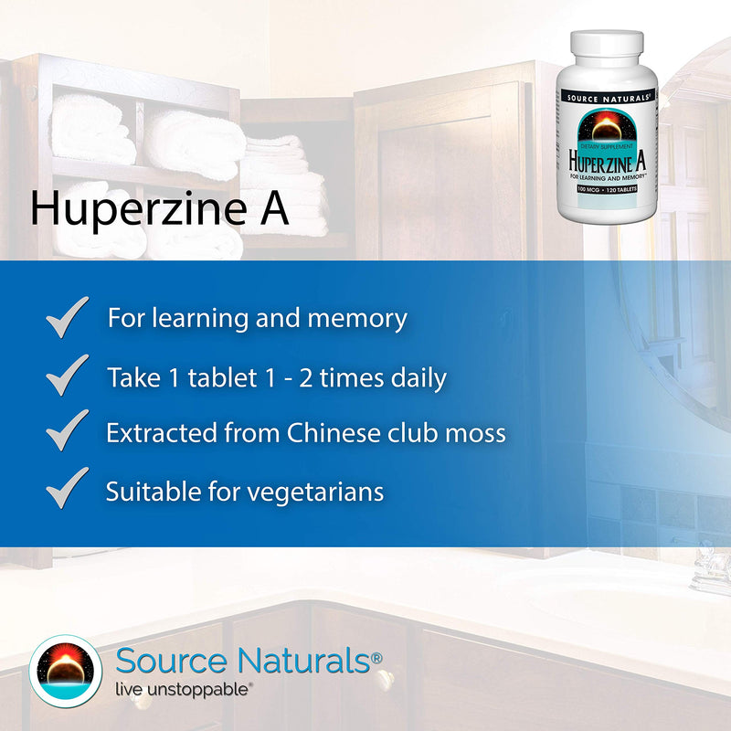 [Australia] - Source Naturals Huperzine A 100mcg, for Learning and Memory, 120 Tablets 