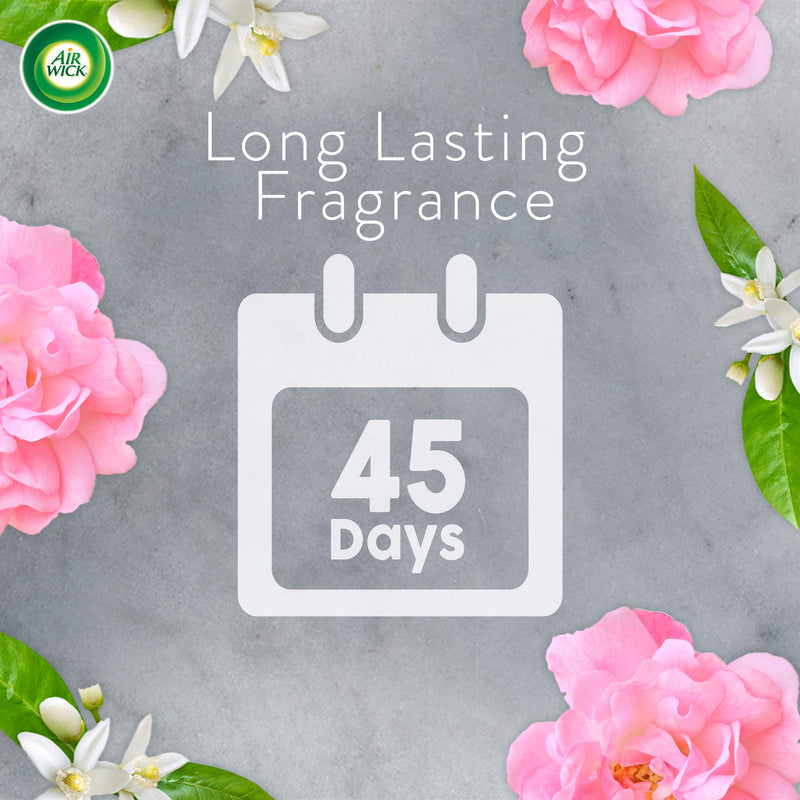 [Australia] - Airwick Essential Mist Kit, Essential Oil Diffuser Air Freshener for Aromatherapy, Balancing Peony & Jasmine (1 x Diffuser and 1 x Refill), Lasts Up to 45 Days 