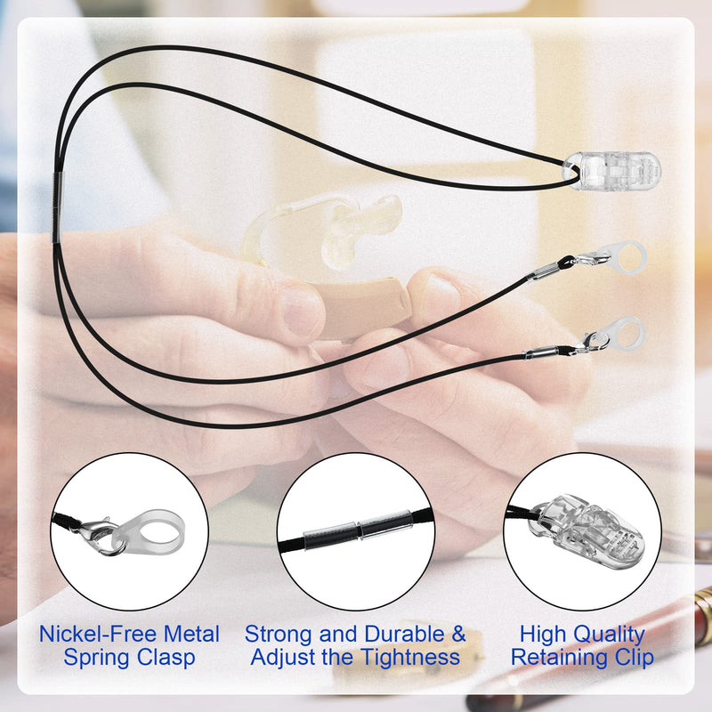 [Australia] - 3 Pieces Hearing Aids Clip Holder Portable Hang Rope Anti Lost Hearing Amplifier Lanyard Clips and Hearing Aid Case Accessories Fixation Cord Hearing Protection Rope for Seniors Adults Kid Sound BTE 