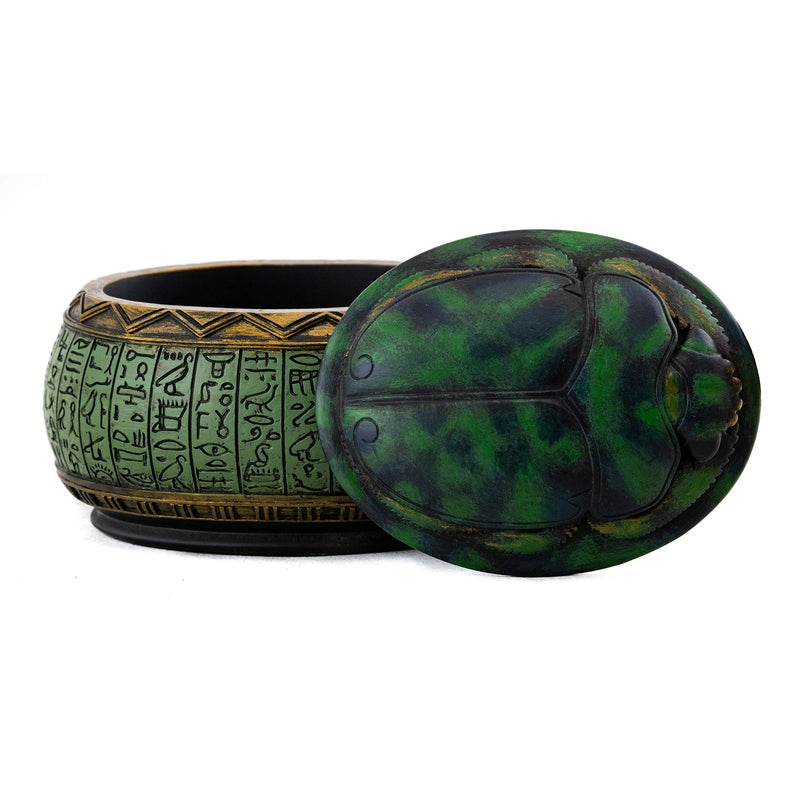 [Australia] - Top Collection 4" Hand Painted Resin Egyptian Scarab Jewelry Box 