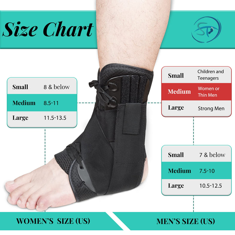 [Australia] - New Update Ankle Braces for Women & Men, Lace Up Ankle Brace for Sprained Ankle, Adjustable Ankle Stabilizer/Support Brace for Sprains, Ligament and Tendon Issue, Ankle Injury Recovery (S) Small 