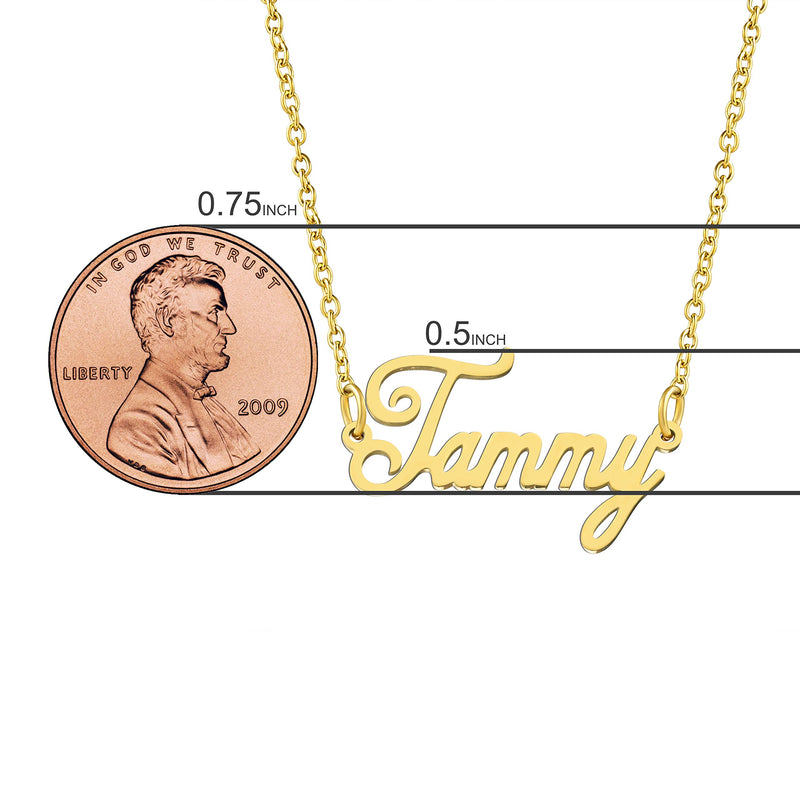 [Australia] - KISPER 18K Gold Plated Stainless Steel Personalized Name Pendant Necklace Christina 