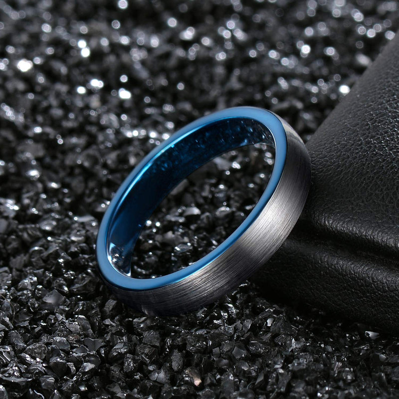 [Australia] - Shuremaster 4mm 6mm 8mm Tungsten Ring Wedding Band for Men Women Engraved I Love You Matte Brushed Comfort Fit Size 4-15 4mm Blue 