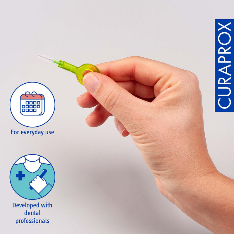 [Australia] - Curaprox CPS 011 Prime Refill Interdental Brushes, Lime Green, 8 Count - 8 x 1.1mm - 5mm Internal Toothbrushes. 