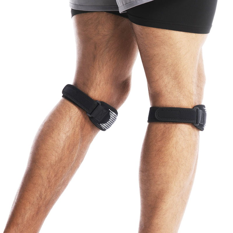 [Australia] - HiRui 2 Pack Patella Tendon Knee Straps, Knee Brace Knee Support Patellar Stabilizer for Running Hiking Tennis Jumping Arthritis Tendonitis Pain Relief, Joint & Muscles Protection-Adjustable (Gray) Gray 