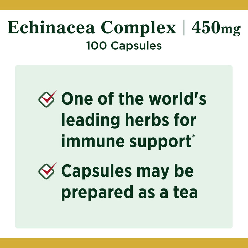 [Australia] - Echinacea Complex by Nature's Bounty, Herbal Supplement, Supports immune Health, 450 mg, 100 Capsules Echinacea Complex 
